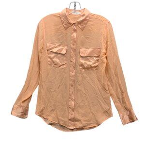 Equipment Silk Button Down Shirt Women’s‎ XS Peach Long Sleeve Collared Blouse